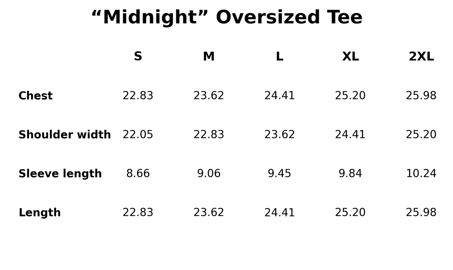 “Midnight” Oversized Tee
